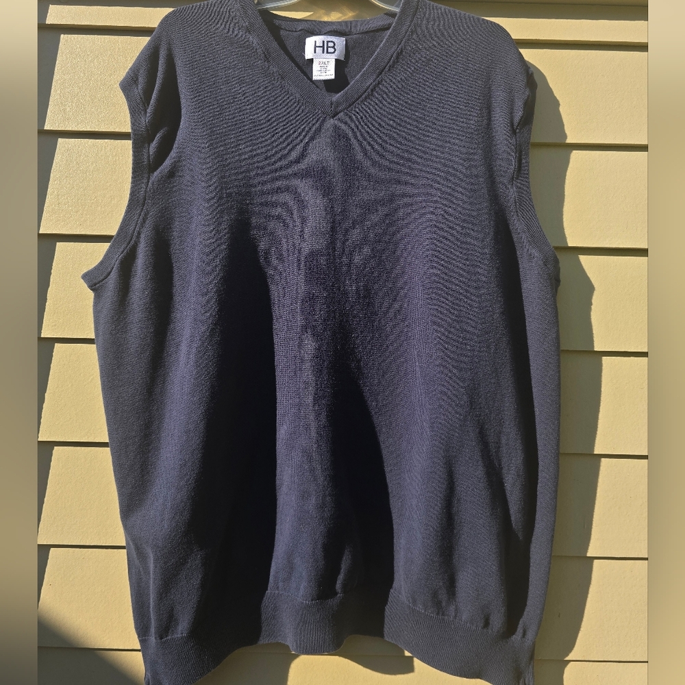 Men's Harbor Bay Navy Blue Sweater Vest 2XLT